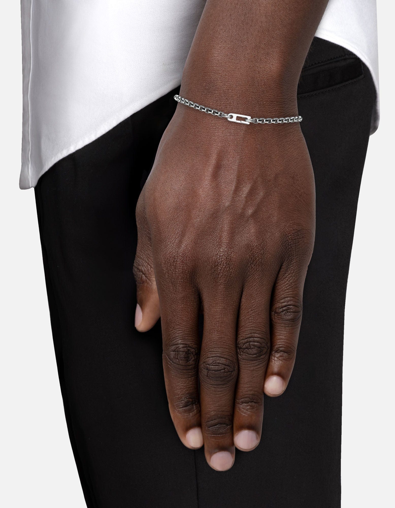 Men's 3mm Annex Venetian Chain Bracelet, Polished Silver | Miansai