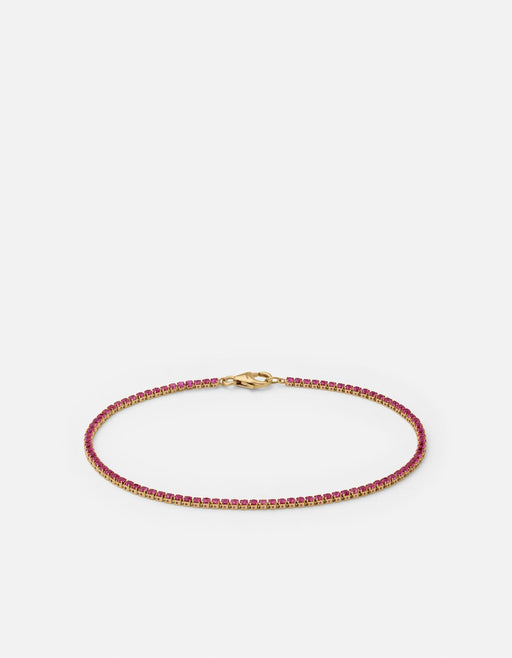 Miansai Bracelets Mirai Micro Tennis Bracelet, Gold Vermeil / Rubies Red / S