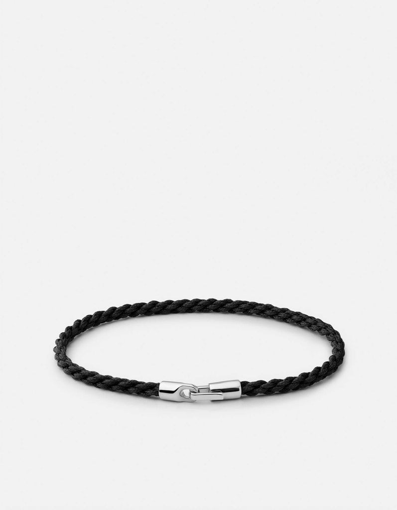 Miansai Bracelets Cruz Rope Bracelet, Sterling Silver / Black Black / S