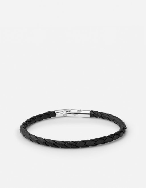 Miansai Bracelets Ames Leather Bracelet, Sterling Silver / Black