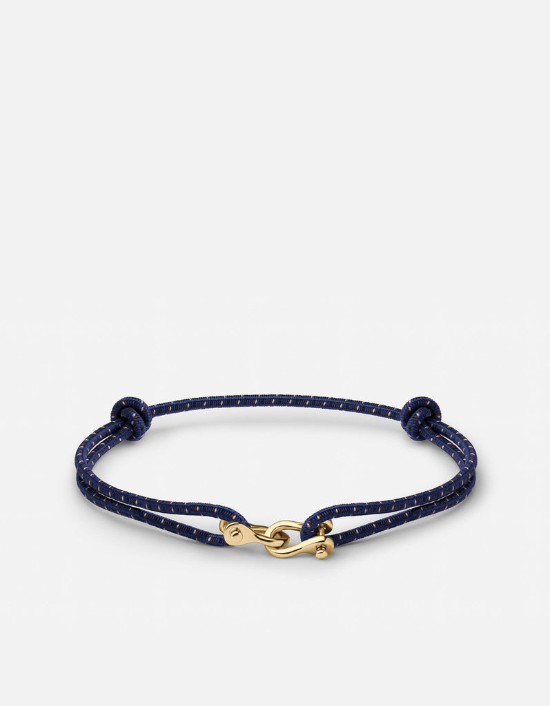 Miansai Bracelets Screw Cuff Bungee Bracelet, Gold Tone / Navy/Brown Navy/Brown / O/S
