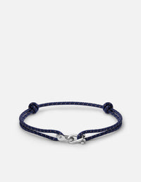 Miansai Bracelets Screw Cuff Bungee Bracelet, Silver Tone / Navy/Brown Navy/Brown / O/S