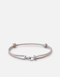 Miansai Bracelets Screw Cuff Bungee Bracelet, Silver Tone / Off-White Off White / O/S