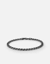 4mm Cuban Curb Chain Bracelet, Black Rhodium - Miansai