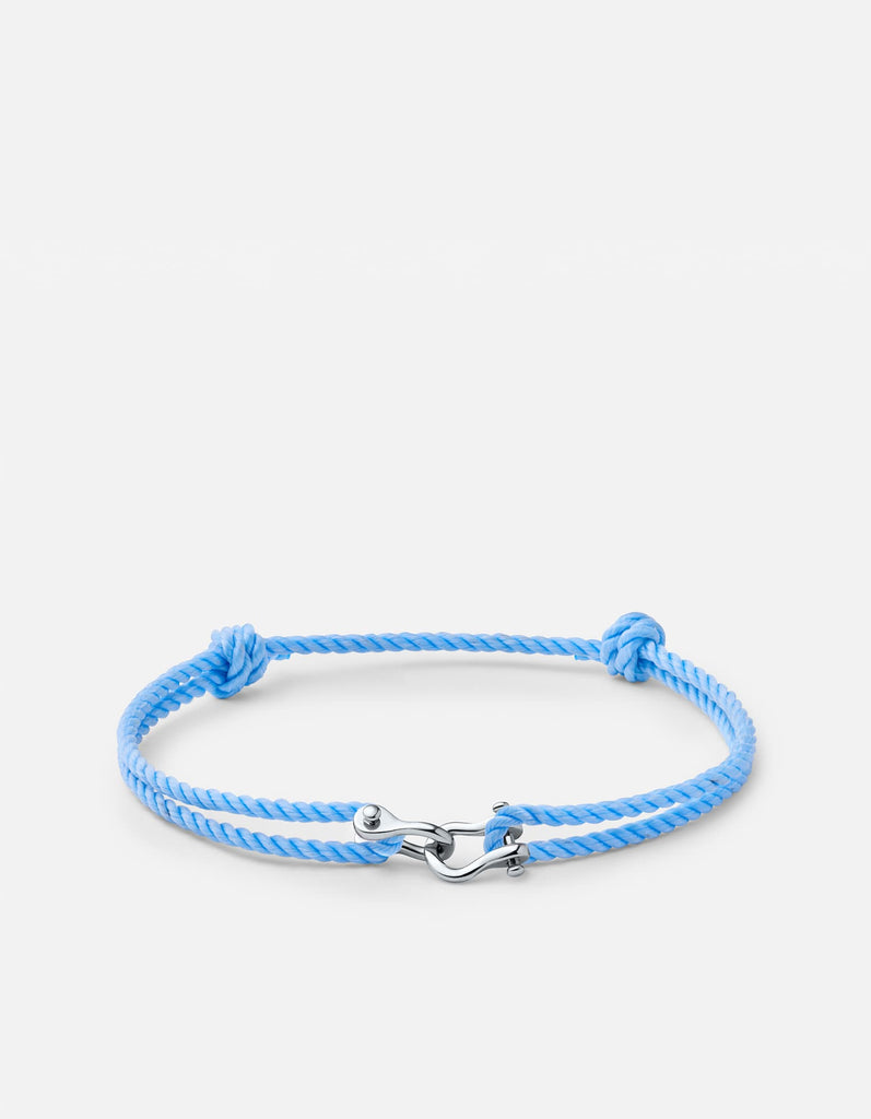 Miansai Bracelets Screw Cuff Rope Bracelet, Silver Tone / Light Blue Light Blue / O/S