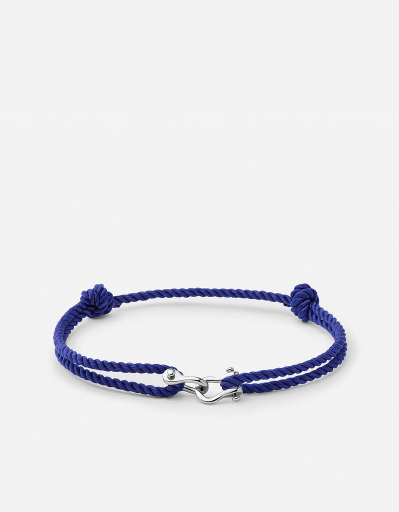 Miansai Bracelets Screw Cuff Rope Bracelet, Silver Tone / Navy Blue Navy Blue / O/S