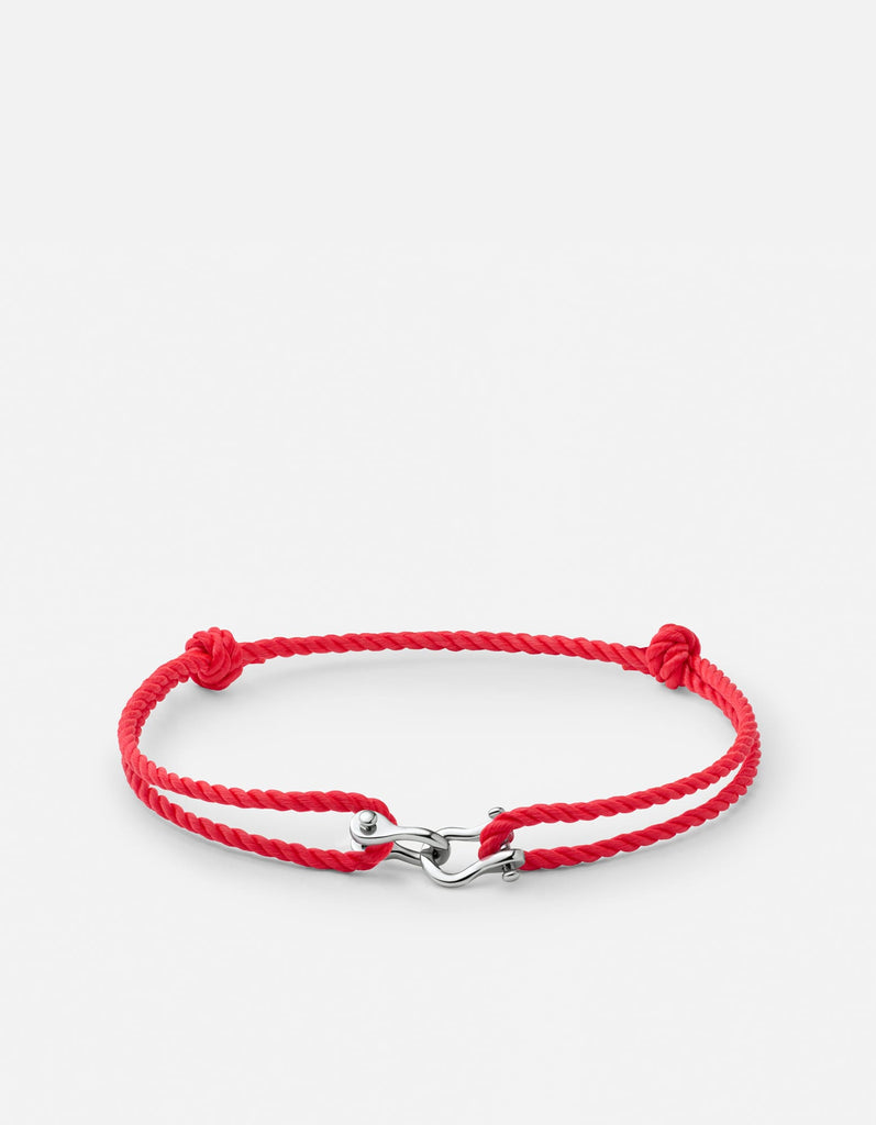 Miansai Bracelets Screw Cuff Rope Bracelet, Silver Tone / Red Red / O/S