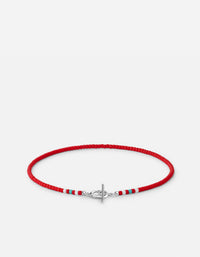 Miansai Bracelets Avi Bead Bracelet, Sterling Silver / Red Red / M