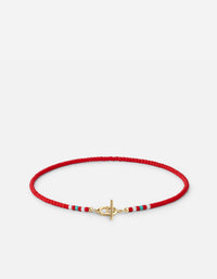 Miansai Bracelets Avi Bead Bracelet, Gold Vermeil / Red Red / S