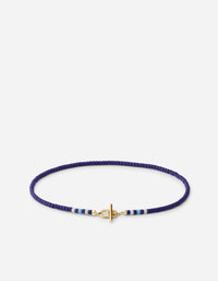 Miansai Bracelets Avi Bead Bracelet, Gold Vermeil / Blue Blue / S