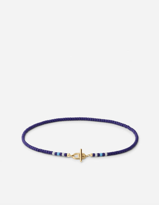 Miansai Bracelets Avi Bead Bracelet, Gold Vermeil / Blue Blue / S