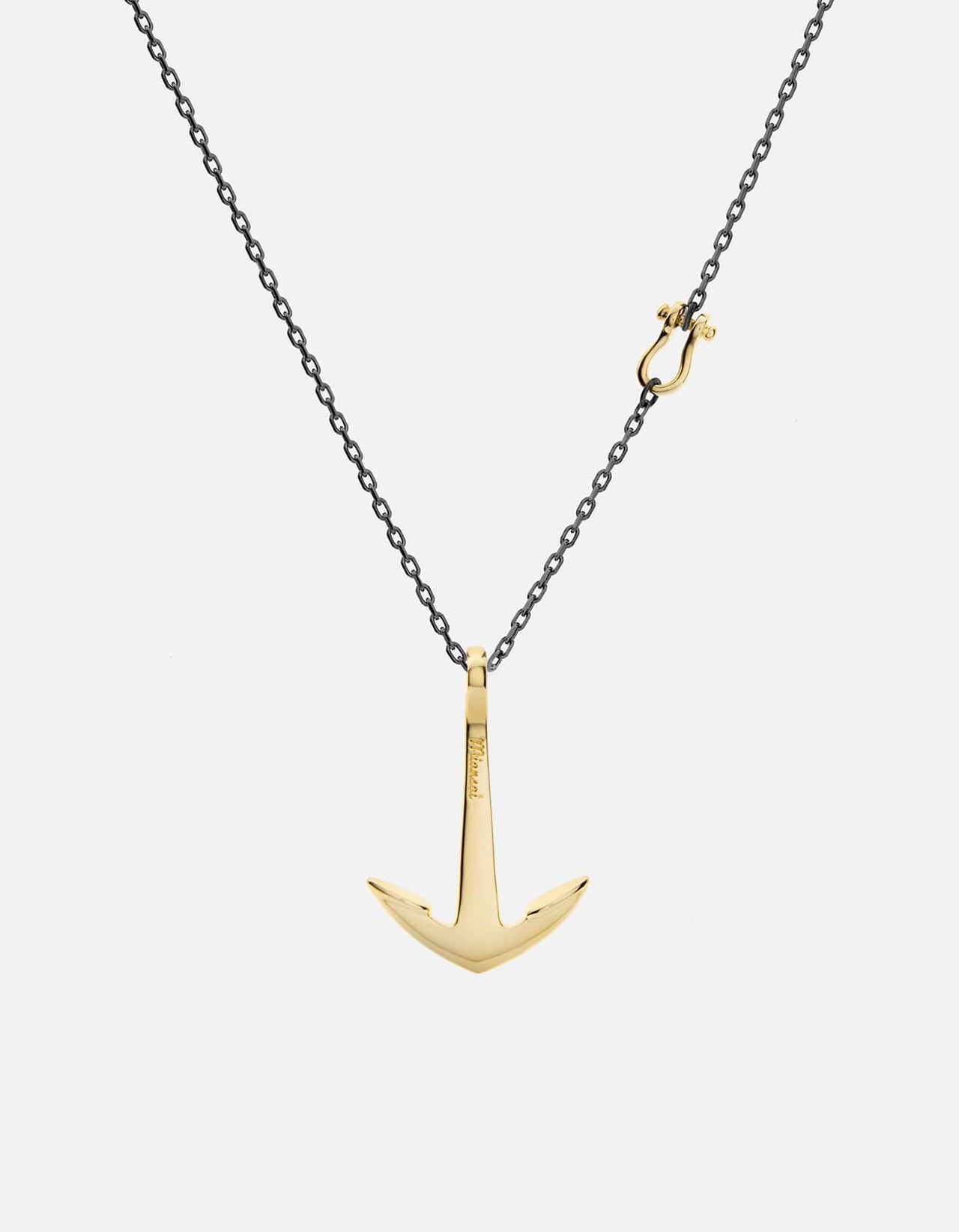 Gold Sideways Anchor Necklace – Capucinne
