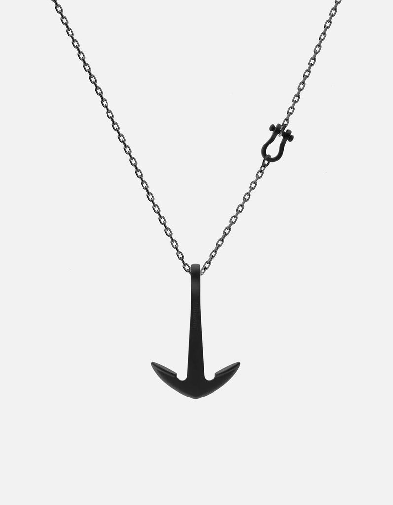 Miansai Necklaces Anchor Necklace, Noir Oxidized Silver / 27 in. / Monogram: No