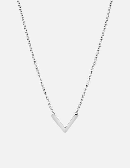 Miansai Necklaces Mini Angular Necklace, Sterling Silver Polished Silver / 18 in.