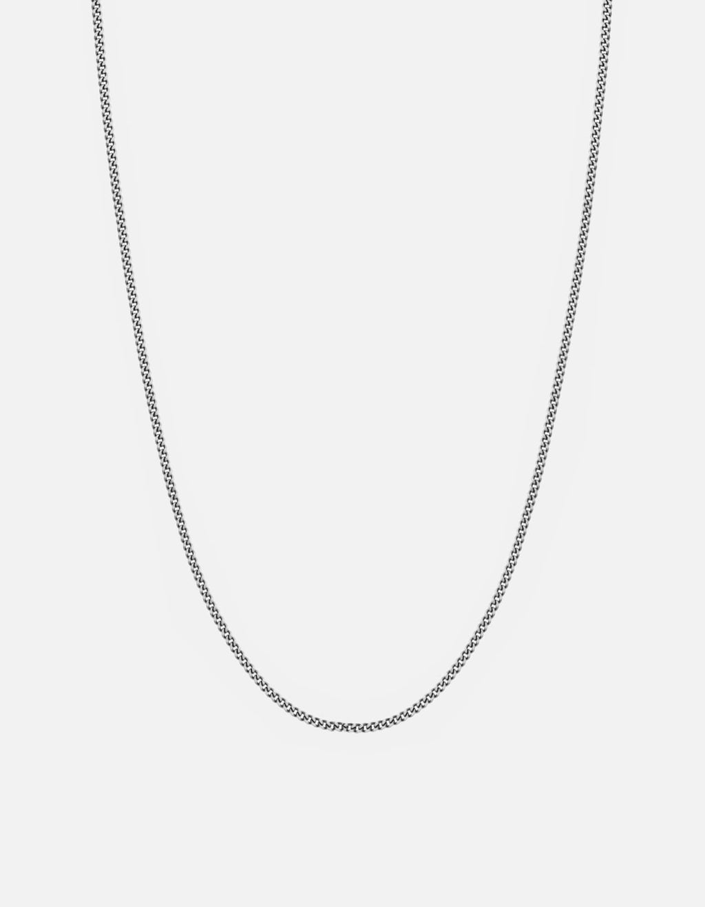 Miansai Necklaces 2mm Cuban Chain Necklace, Oxidized Silver