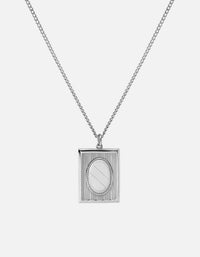 Miansai Necklaces Frame Necklace, Sterling Silver Polished Silver / 21in. / Monogram: Yes