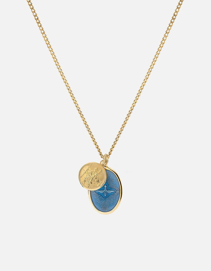 Miansai Necklaces Mini Dove Necklace, Gold Vermeil/Light Blue Light Blue / 18 in. / Monogram: No