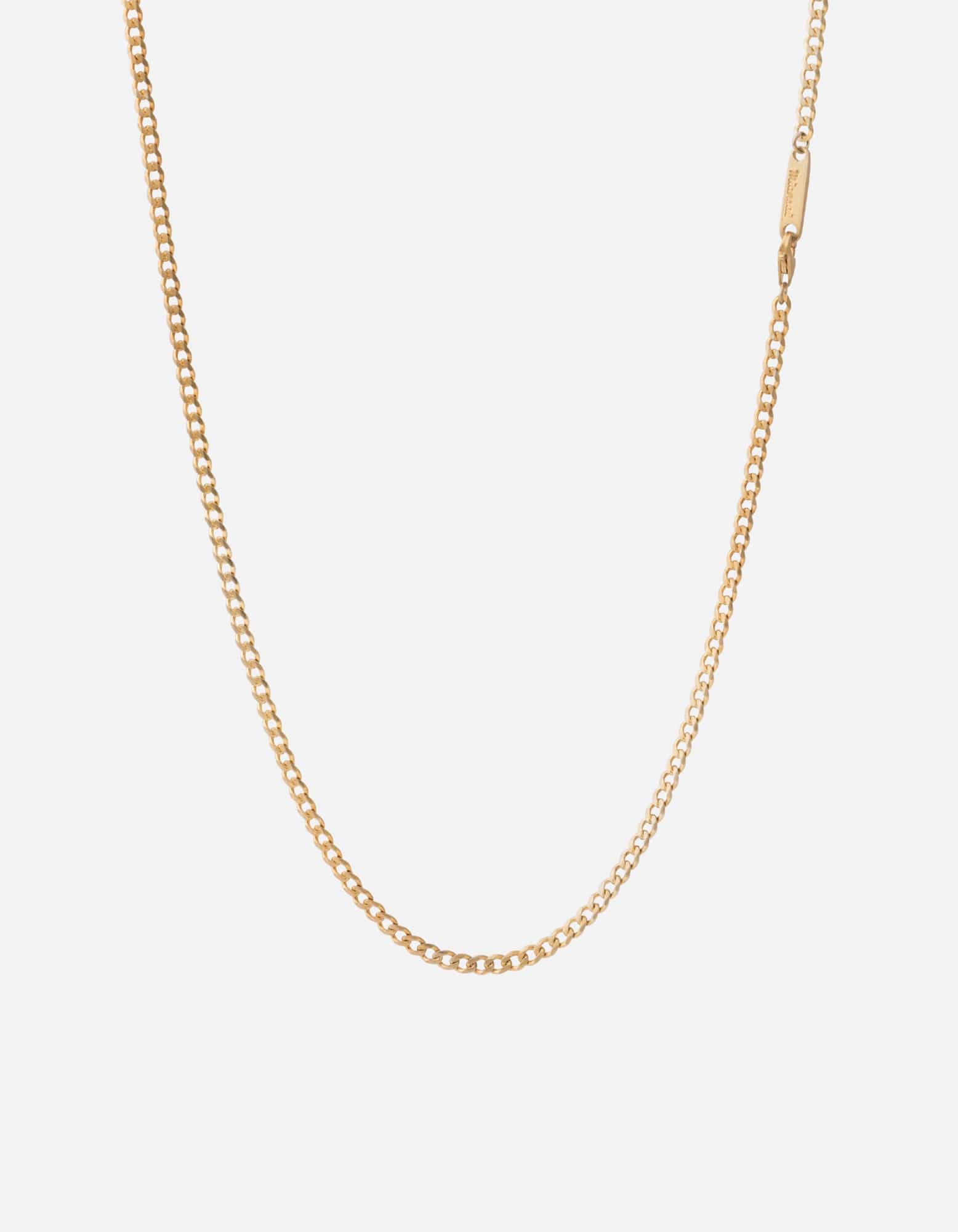 Men's 3mm Cuban Curb Chain Necklace, 14k Matte Gold | Miansai