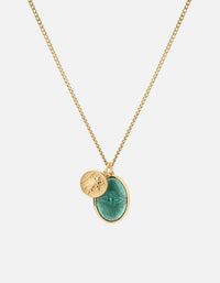 Miansai Necklaces Mini Dove Necklace, Gold/Teal gold vermeil/teal / 24 in. / Monogram: No