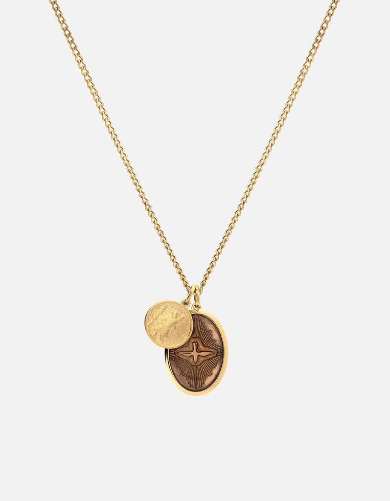 Miansai Necklaces Mini Dove Necklace, Gold Vermeil/Sand Sand / 24 in. / Monogram: No