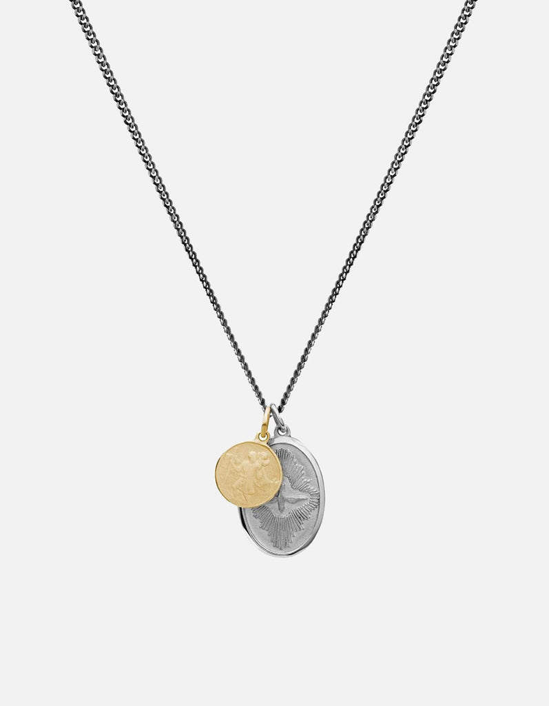 Miansai Necklaces Mini Dove Necklace, Sterling Silver/Gold polished silver/gold / 24 in. / Monogram: No