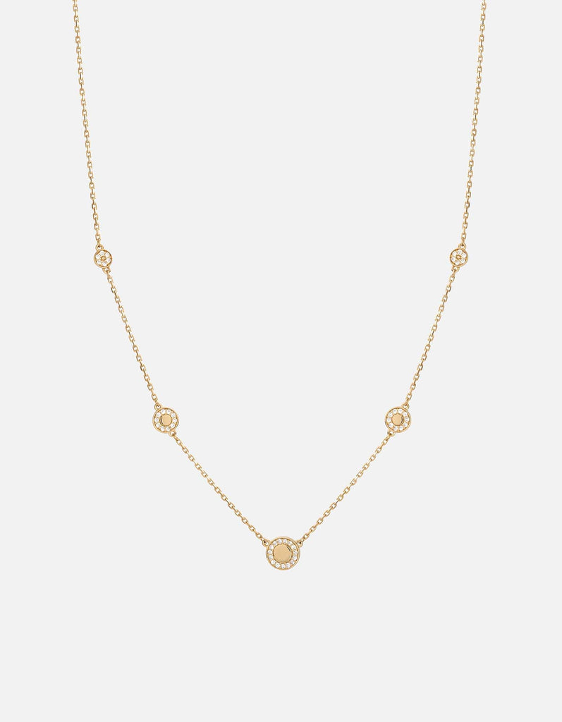 Miansai Necklaces Halo Necklace, 14k Gold Pavé Polished 14k Gold/Pave / 16 in.