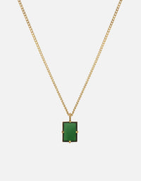 Miansai Necklaces Lennox Necklace, Gold Vermeil/Green Green / 24 in. / Monogram: No