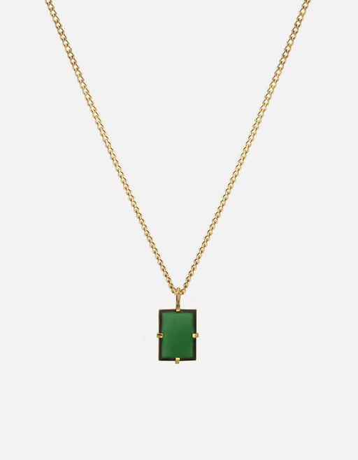 Miansai Necklaces Lennox Necklace, Gold Vermeil/Green Green / 18 in. / Monogram: No