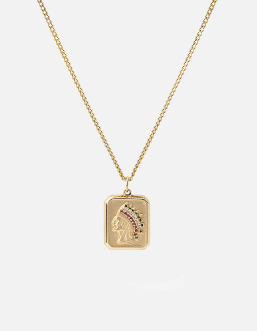 Miansai Necklaces Hiawatha Necklace, Gold Vermeil/Sapphire Multi / 21 in. / Monogram: No