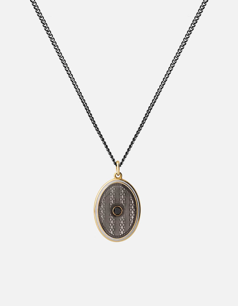 Miansai Necklaces Argyle Black Diamond Necklace, Gold Vermeil/Gray Gray / 24 in. / Monogram: No