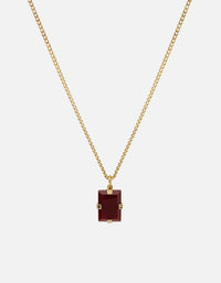 Miansai Necklaces Lennox Red Agate Necklace, Gold Vermeil Red / 18 in. / Monogram: No