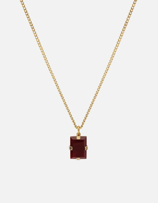 Miansai Necklaces Lennox Red Agate Necklace, Gold Vermeil Red / 24 in. / Monogram: No