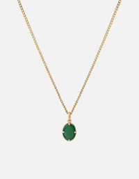 Miansai Necklaces Portal Pendant Necklace, Gold Vermeil/Green Green / 21 in. / Monogram: No