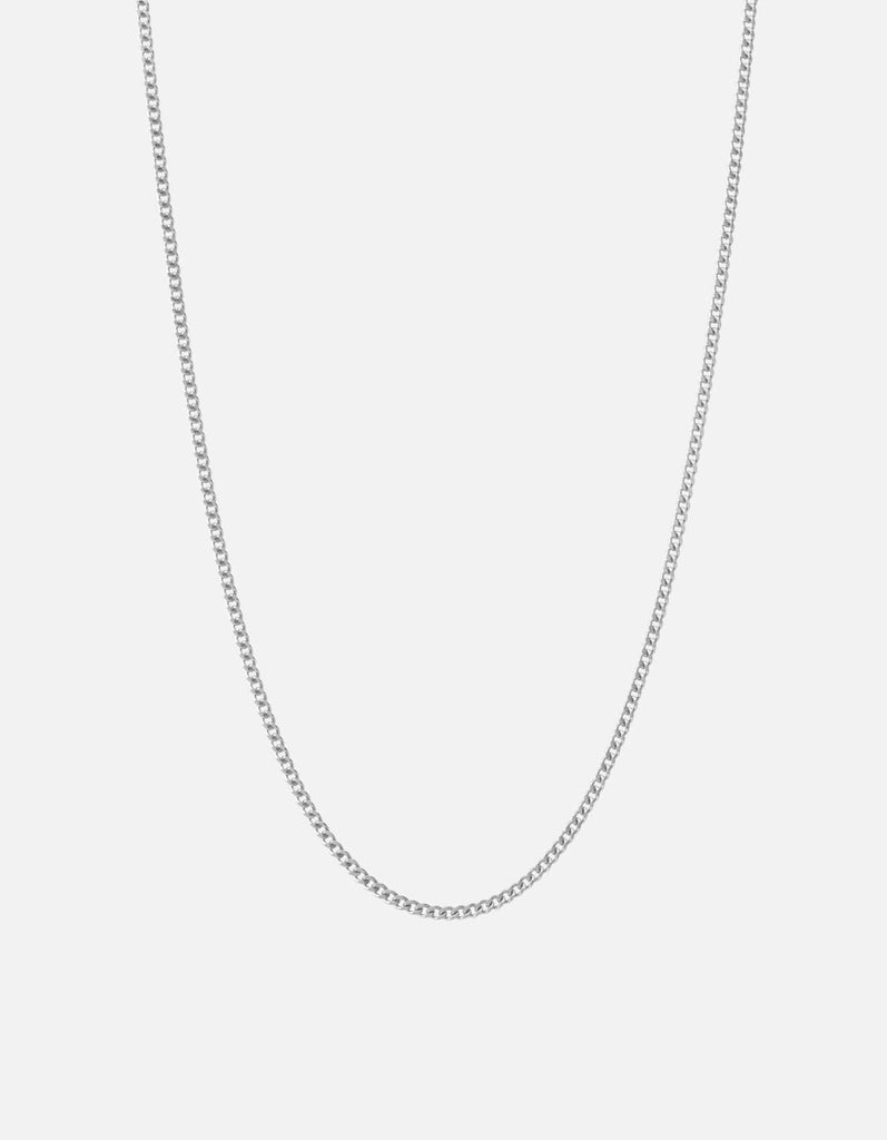 Miansai Necklaces 2mm Cuban Chain Necklace, Polished Silver Polished Silver / 24 in.