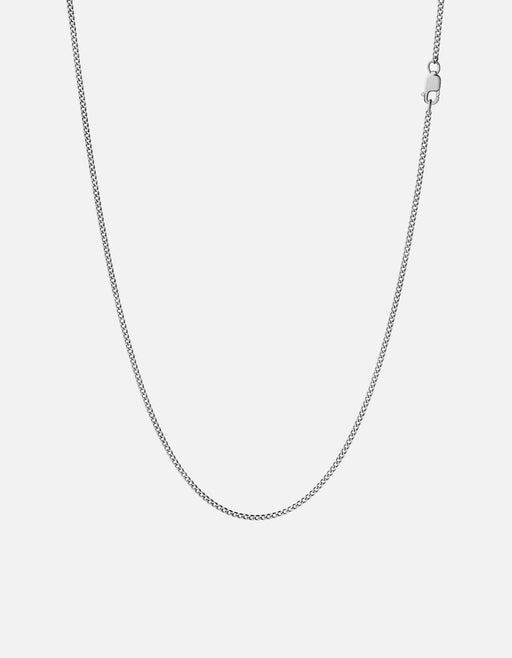 Miansai Necklaces 2mm Cuban Chain Necklace, Polished Silver