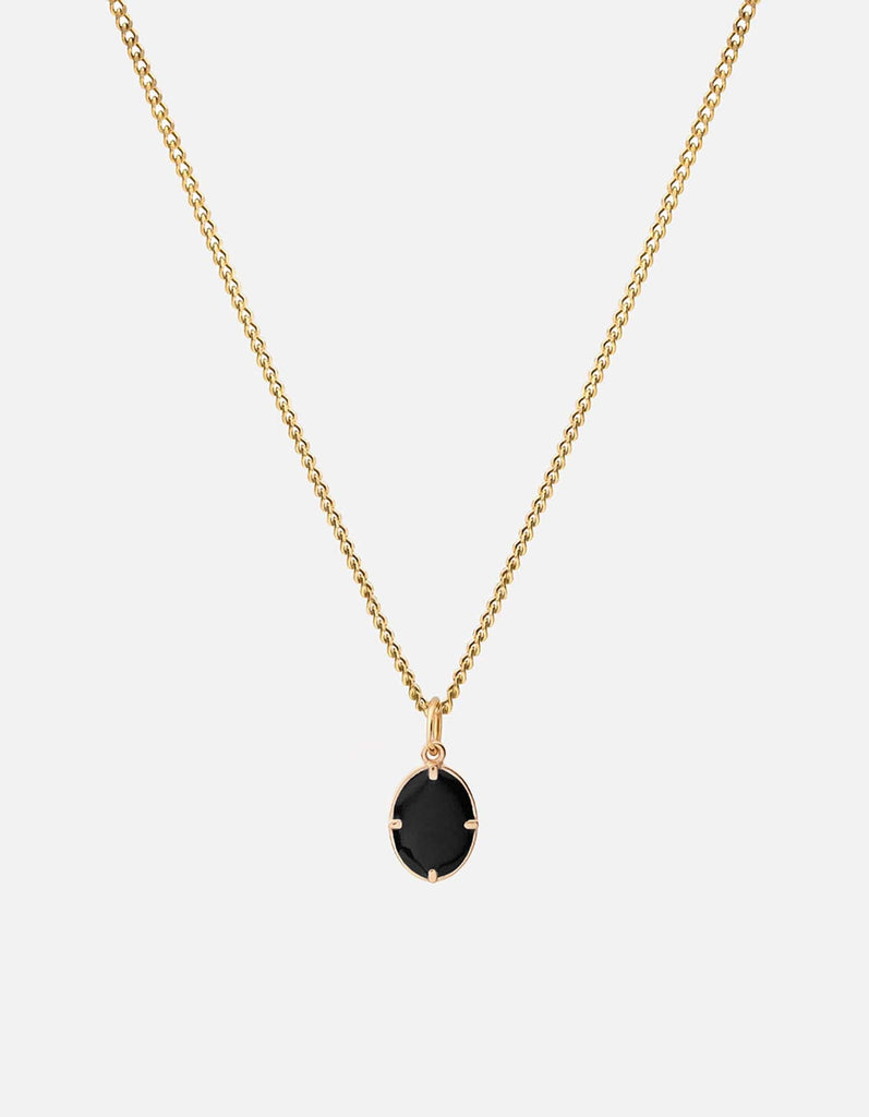Miansai Necklaces Portal Pendant Necklace, 14k Gold/Black Black / 21 in. / Monogram: No