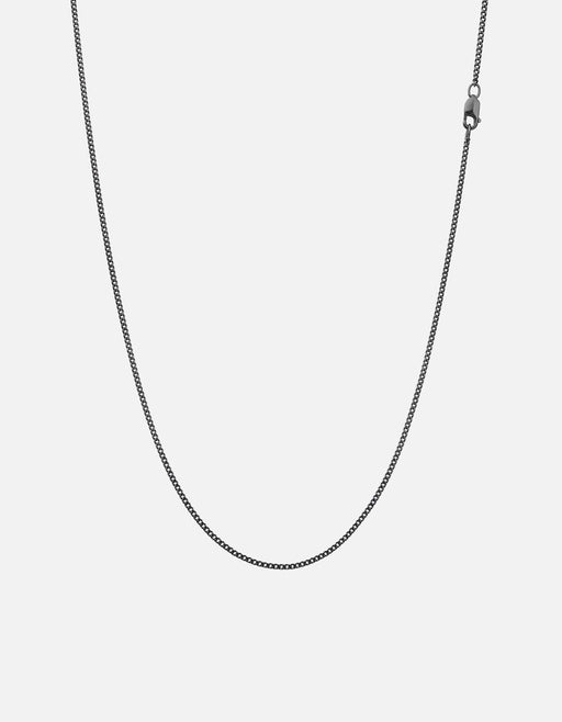 Miansai Necklaces 1.3mm Cuban Chain Necklace, Oxidized Sterling Silver