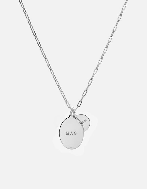 Miansai Necklaces Mini Dove Cable Chain Necklace, Sterling Silver/Teal