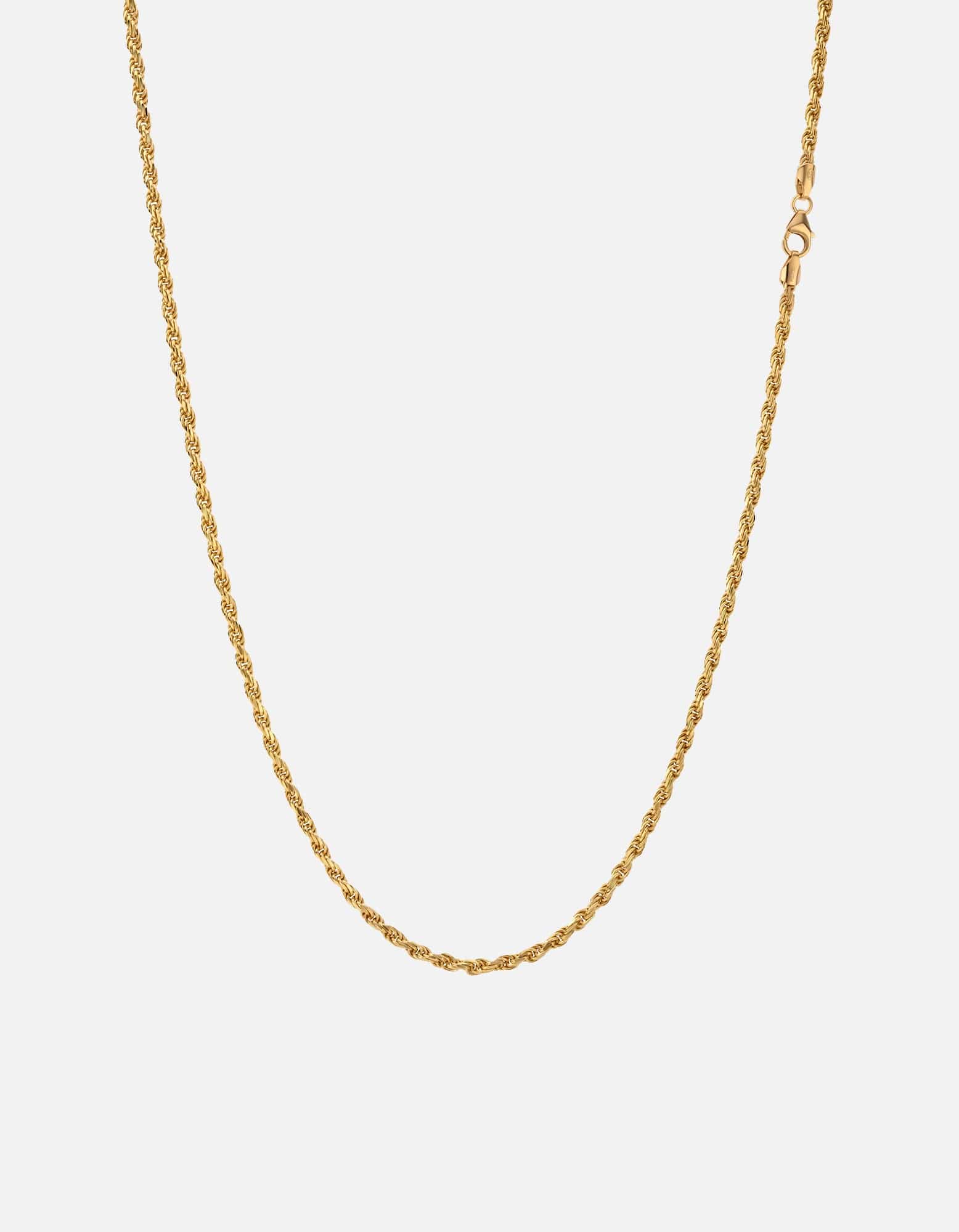 Men's 2.4mm Rope Chain Necklace, Gold Vermeil | Miansai