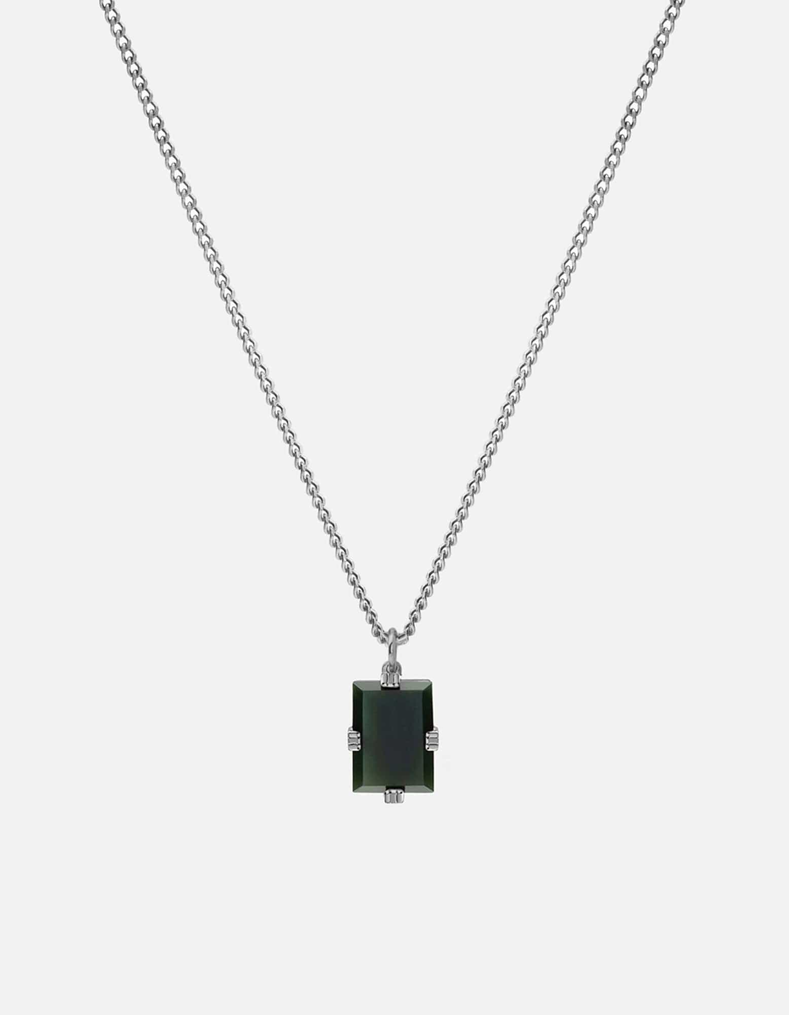 Lennox Agate Pendant Necklace, Sterling Silver | Men's Necklaces