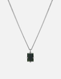 Miansai Necklaces Lennox Agate Necklace, Sterling Silver Green / 24 in. / Monogram: No
