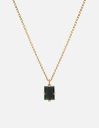 Miansai Necklaces Lennox Green Agate Necklace, Gold Vermeil Green / 18 in. / Monogram: No