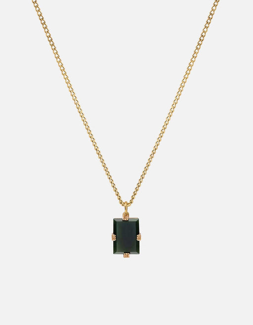 Miansai Necklaces Lennox Agate Necklace, Gold Vermeil Green / 24 in. / Monogram: No