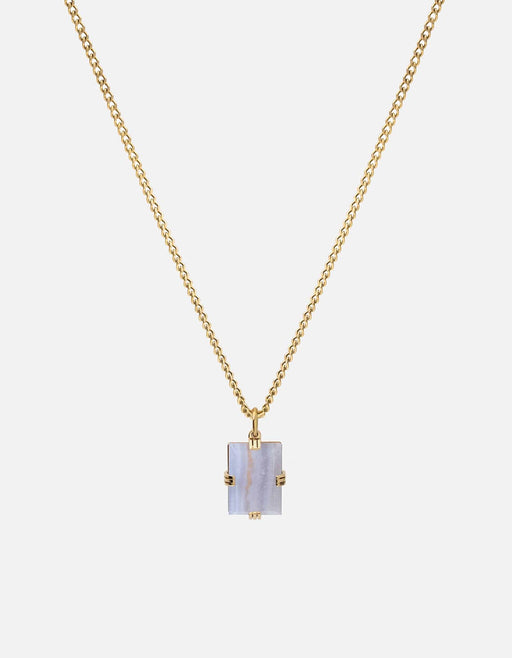 Miansai Necklaces Lennox White Agate Necklace, Gold Vermeil White / 18 in. / Monogram: No