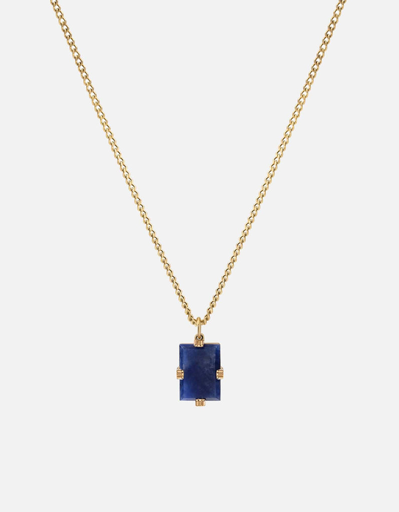 Miansai Necklaces Lennox Blue Sodalite Necklace, Gold Vermeil Blue / 18 in. / Monogram: No