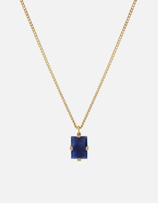 Miansai Necklaces Lennox Sodalite Necklace, Gold Vermeil Blue / 24 in. / Monogram: No