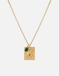Miansai Necklaces Lineage Quartz Necklace, Gold Vermeil Green / 21 in. / Monogram: No