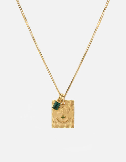 Miansai Necklaces Lineage Quartz Necklace, Gold Vermeil Green / 21 in. / Monogram: No