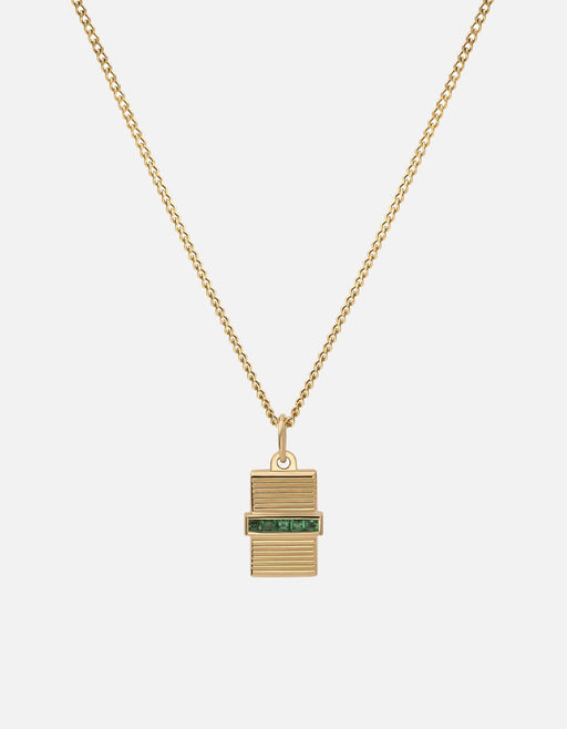 Miansai Necklaces Vault Necklace, Gold Vermeil/Emeralds Green / 24 in. / Monogram: No