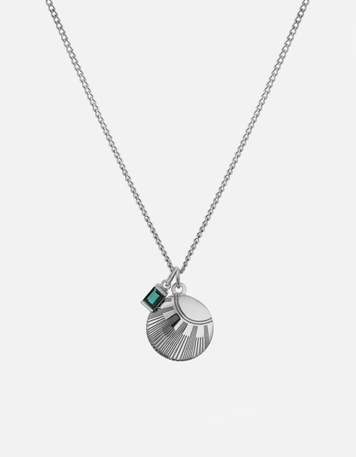Miansai Necklaces Meridian Quartz Necklace, Sterling Silver Green / 21 in. / Monogram: No